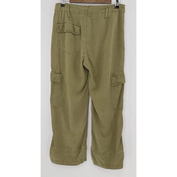 BDG Women’s Green 100% Lyocell Cargo‎ Pants Wide Leg Size 4 Gorpcore Grunge Boho - Picture 2 of 11